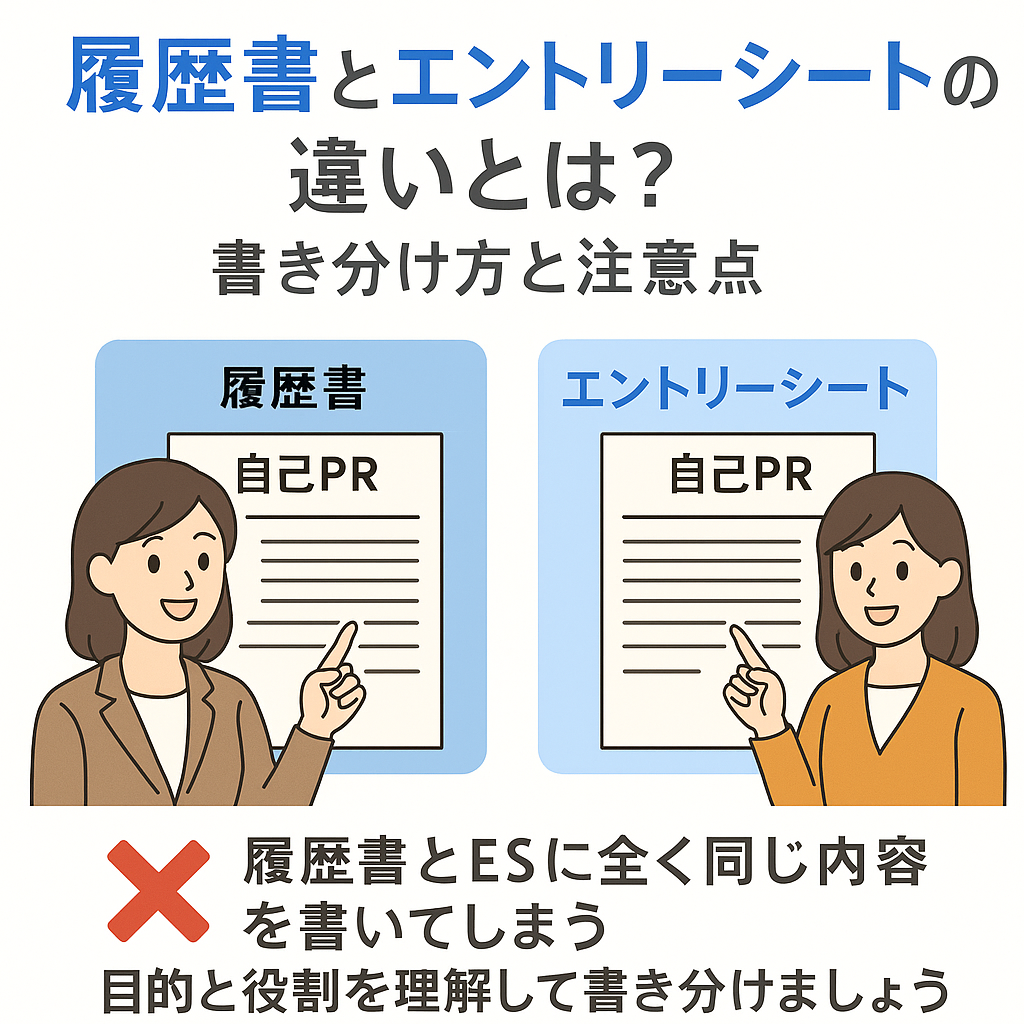 履歴書とエントリーシートの違いとは？書き分け方と注意点